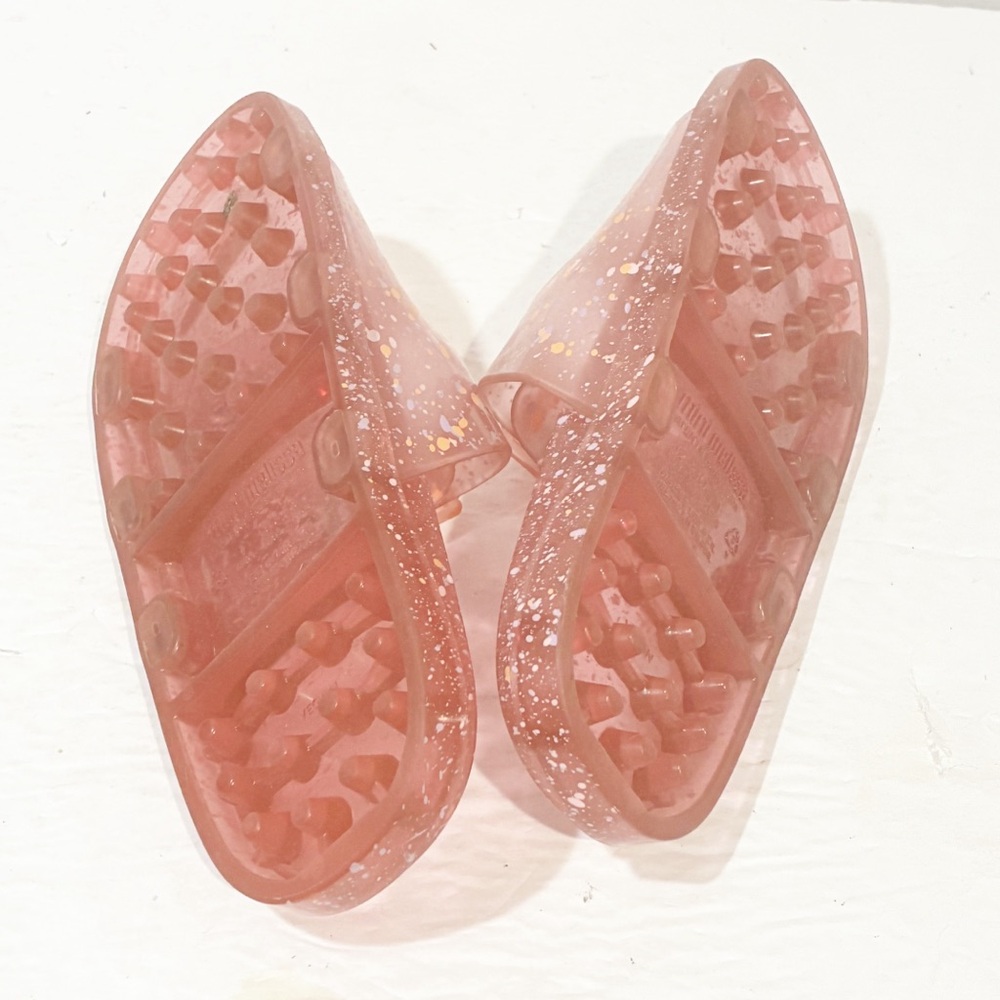 Mini Melissa Pink Glitter Jelly Slide Sandals - Picture 5 of 6